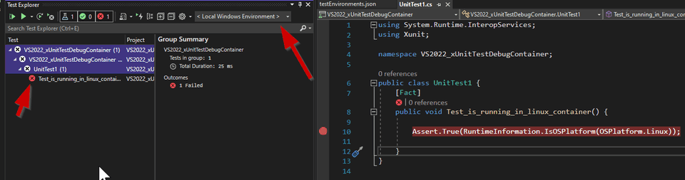 VS2022 - Test Failing