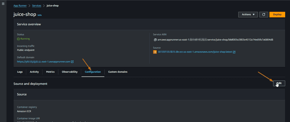 AWS App Runner configuration